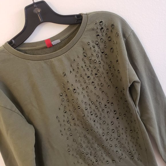 Divided by H&M Olive Green Sweatshirt Size 2 NWOT - Picture 3 of 8